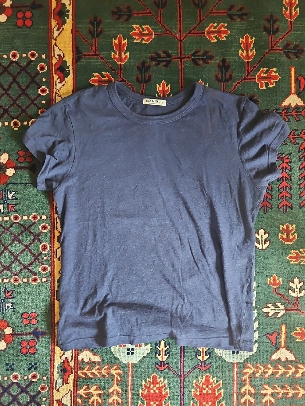 Buck Mason Cotton Slub Short Sleeve Tee in Navy Blue